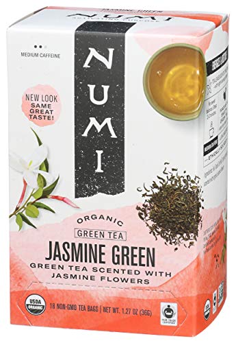 Image of Numi Tea Jasmine Green Tea - Medium Caffeine - 18 Bags (Pack of 2)