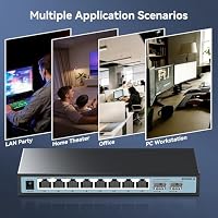 SODOLA 10-Port-2.5Gb Switch Unmanaged, 2 x 10G SFP+, 8 x 2,5G Base-T-Ports, Lüfterloser Multi-Gigabit Netzwerk Switch, 2.5Gbit Ethernet-Splitter für Wireless AP, NAS, PC, Plug & Play – Ansicht 6