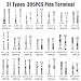 Linkstyle 395PCS Connector Pins Terminal Kit, 21 Types Automotive Car Electrical Wire Terminal, 1/1.5/1.8/2.2/2.8/3.5mm Non-Insulated Plug Removal Male Female Crimp Pins Wire Pins Removal Tool kit