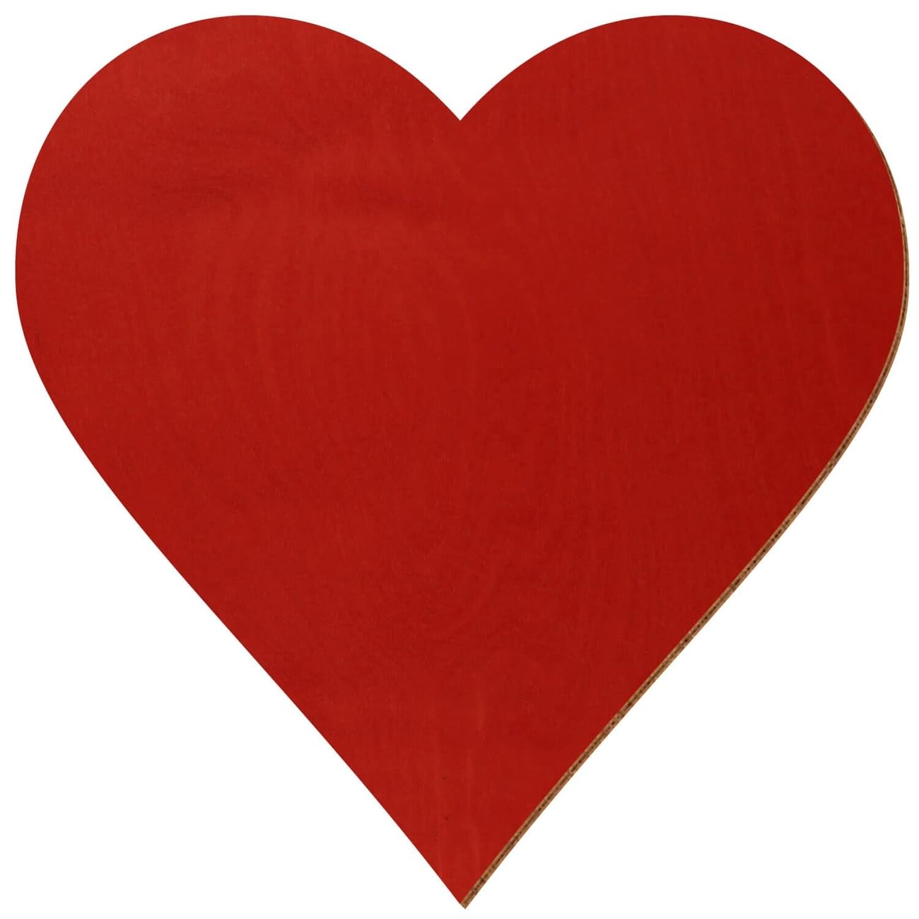 Cuore di legno rosso verniciato su entrambi i lati, decorazione fai da te, 3-50 cm, in compensato di betulla da 3 mm, disponibile singolarmente o in set, dimensioni: 12 cm, confezione da 10 pezzi
