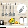 Pack of 4 Large Silicone Cooking Spatulas and Spoons, Slotted and Solid Stainless Steel Cooking Utensils Set, Non-stick Heat Resistant Kitchen for Baking, Fried, Stir-Fry, Mixing, Serving (Grey) #5