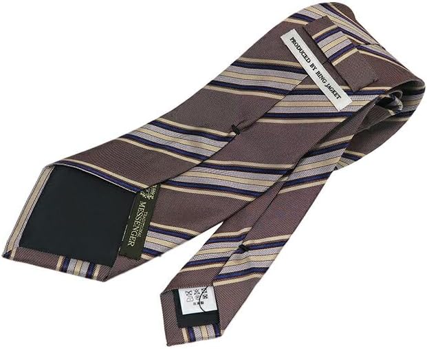 [リングヂャケット] [ PRODUCED BY RING JACKET ] ストライプタイ (ブラウン地にベージュ&times;ロイヤルブルー