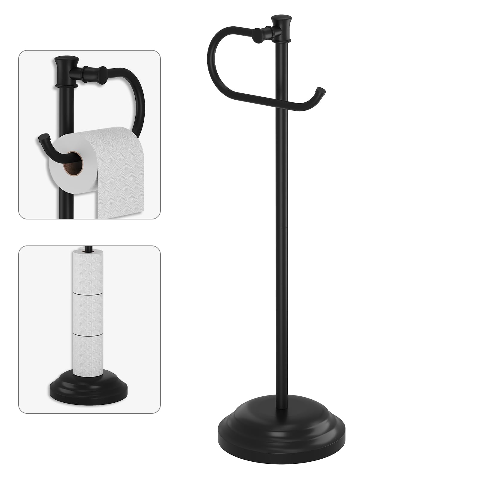 BESy Toilet Paper Holder Floor Stand, Bathroom Freestanding Gold — Amazon image 13