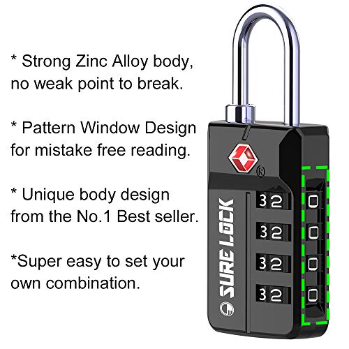 TSA-Approved-Travel-Luggage-Locks-Open-Alert-Combination-Lock-for-School-Office-Gym-LockerToolbox-Pelican-CaseEasy-Read-Dials-1-2-4-Pack