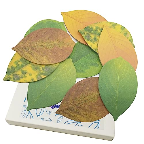 Cute Tree Leaf Sticky Notes/Paper Memo Self-Adhesive Notes, 3.93' x 2.45' 10 Pads/Pack, 25 Sheets/Pad (5 Colors)