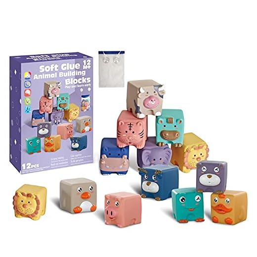 DANLINI Barn dusch badkar leksaker söta block baby shower leksaker block badkar barn lek vatten spel verktyg barn badtillbehör badleksaker för spädbarn 0-6 månader