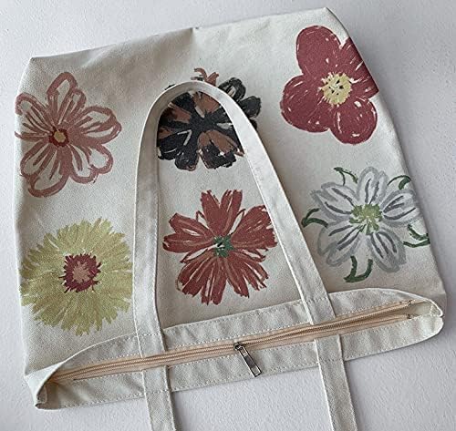 Women canvas Tote Bag for Women Shoulder Bag with zipper Work Beach Travel and Shopping Grocery Bag - Image 5