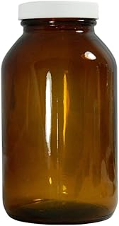 Qorpak 239213 ValuLine Amber Glass Wide Mouth Packer Bottle with Polypropylene F217 and PTFE Lined Cap, 8.5oz Capacity, 65mm OD x 119mm Height (Case of 24)