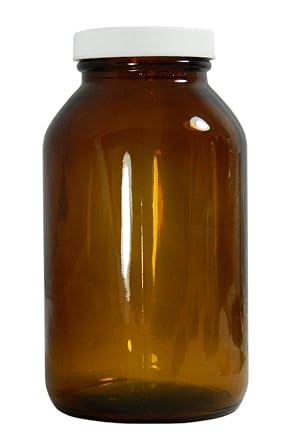 Qorpak 239208 ValuLine Amber Glass Wide Mouth Packer Bottle with Polypropylene F217 and PTFE Lined Cap, 84oz Capacity, 140mm OD x 239mm Height Case of 12