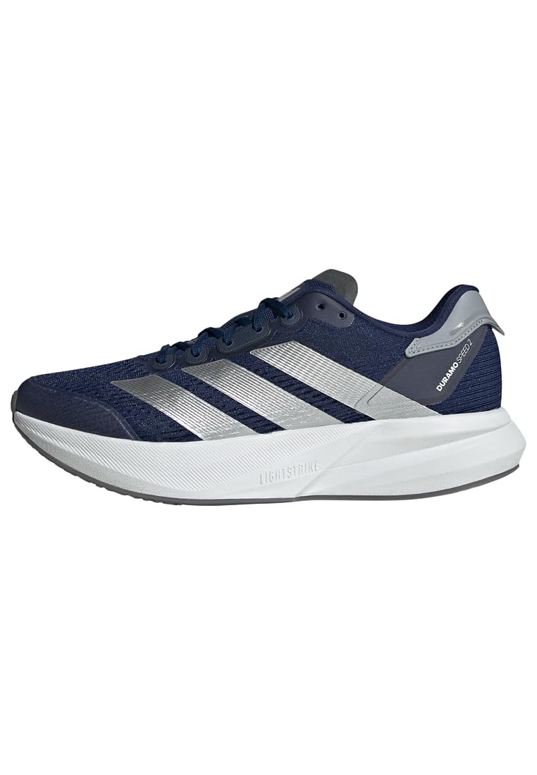 adidas Herren Duramo Speed 2 Running Shoes, Dark Blue/Silver Metallic/Halo Silver, 46 EU