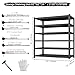 Heavy Duty Industrial Storage Shelving Unit Adjustable Height Shelves Commercial Grade Metal Frame for Warehouse Workshop Utility Organization Black Steel Garage Rack 84