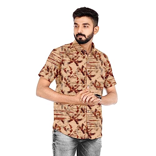 Image of Venisa Men's Cotton Blended Printed Casual Shirt