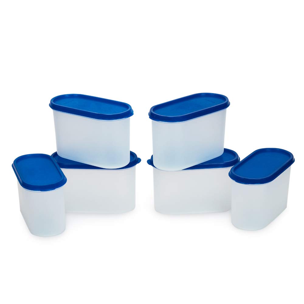 Mahaware Modular Oval Plastic Kitchen Container Set,1200 ml, Set of 6