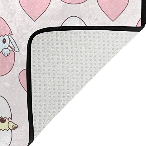 Tapis de sol bébé Pâques isolant et antidérapant en velours corail 160cm