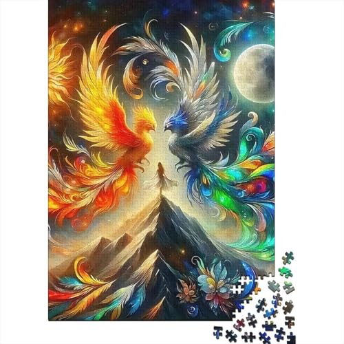 Confrontación Fénix Puzzle de 1000 Piezas Cartón para Adultos Fantasía Escena Lunar Puzzle para Toda la Familia 38x26cm/1000pcs