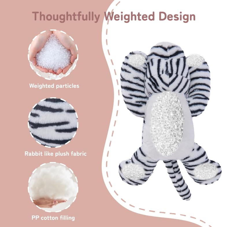 Image of Niuniu Daddy White Tiger Weighted Stuffed Animals, Plush Pillow for Kids | 20 in 3.3 lbs, heavy sensory lap pad, lying body pillow for sleeping, machine wash, huggable gift, cute plushies