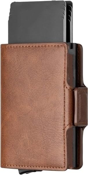 GenericUpway Mart Credit Card Holder RFID Blocking Leather Automatic Pop Up Wallet Slim And Soft Money Clip Wallet Double Card Case for Men and Women.