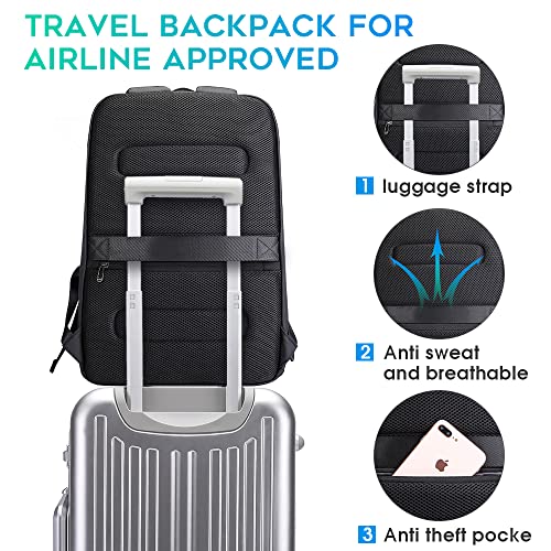 Image of BANGE Business Smart Backpack Waterproof fit 15.6 Inch Laptop Backpack with USB Charging Port,Travel Durable Backpack