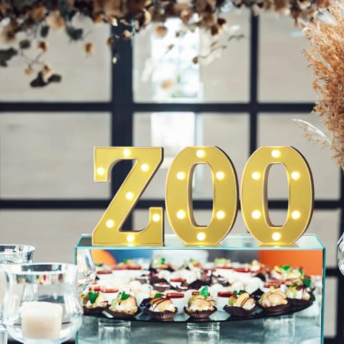 Image of Efavormart 6 inch Gold Marquee Letter Z, Mirror Front Warm White LED Light Up 3D Sign, Battery Operated 72H Glow for Wedding Party & Wall Decor