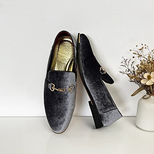 Image of FLQL Men's Luxury Penny Loafer Slip-On Velvet Shoes Party Dancing Shoes Suede Wedding Shoes Plus Size 7-13
