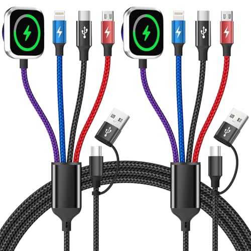Image of Multi Charging Cable with iWatch Charger, 2 Pack 5FT Travel Essentials