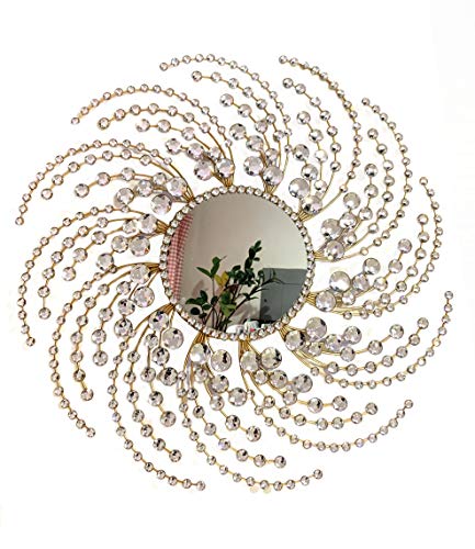 Decorative Starburst Mirror,Metal Wall Mirror,Wall Hanging Mirror in Sunburst Shape (Circle)