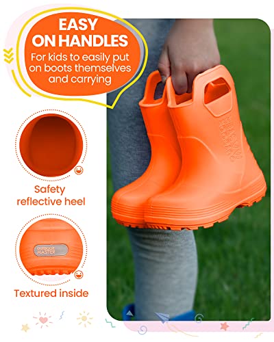 Outdoormaster Kids Toddler Rain Boots, Lightweight, Easy To Clean For Boys Girls - Juice - 9 Toddler #TOP5
