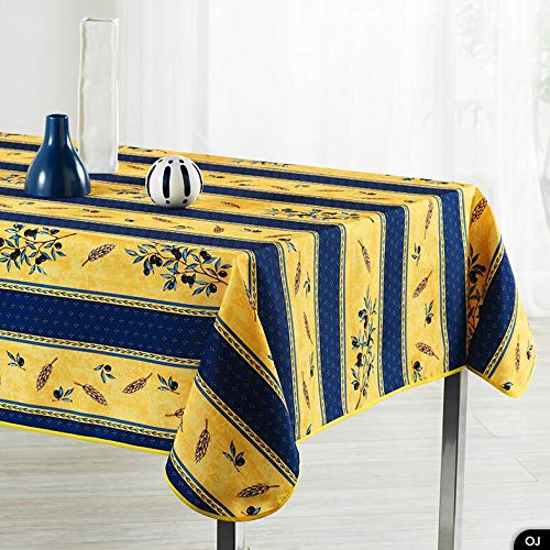 CIRAD - Mantel, diseño con Texto Blue Wheat Yellow, Color Amarillo, 240 x 150 cm