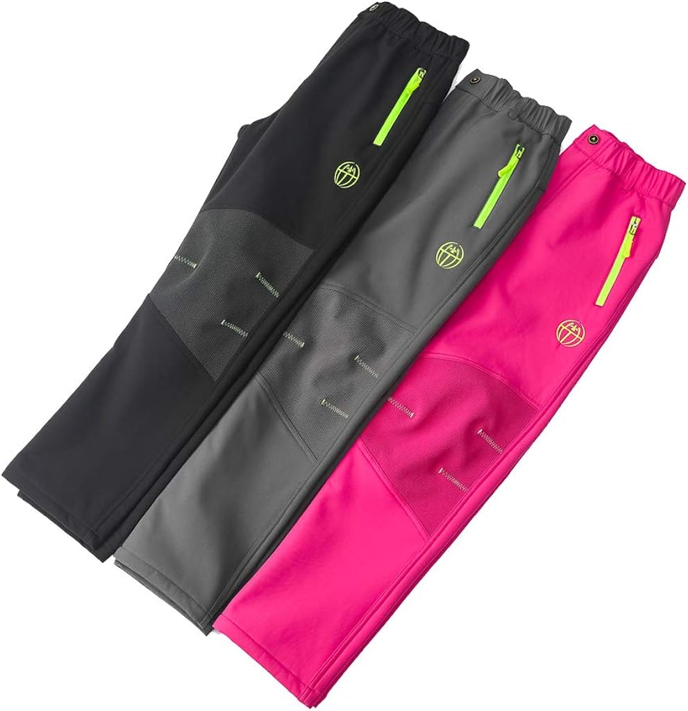 Hiheart Boys Girls Softshell Hiking Pants Waterproof Outdoor Trousers: Clothing