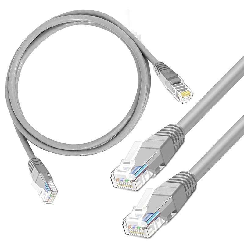 2-Meter-High Speed Cat6 Ethernet Cable 550MHZ / 10 Gigabit Speed UTP LAN Cable Network Cable Internet Cable RJ45 Cable, Patch Cord 6 Wire for Modem Router-Grey
