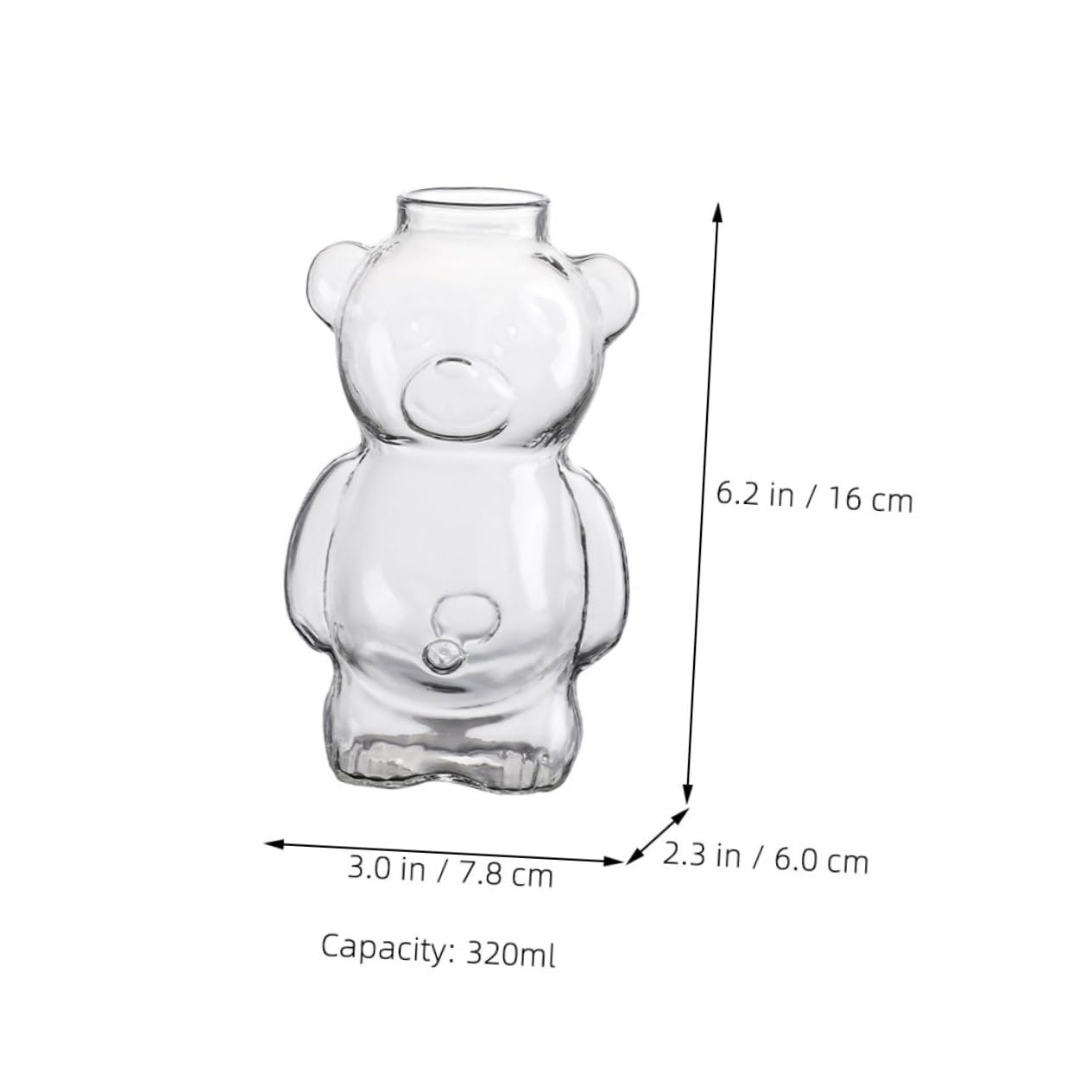 Cabilock Cute Bear Shaped Cocktail Cup Creative Juice and Tea Glass Fun Water Drinking Glass for Parties and Bars Unique Bear Holder Design