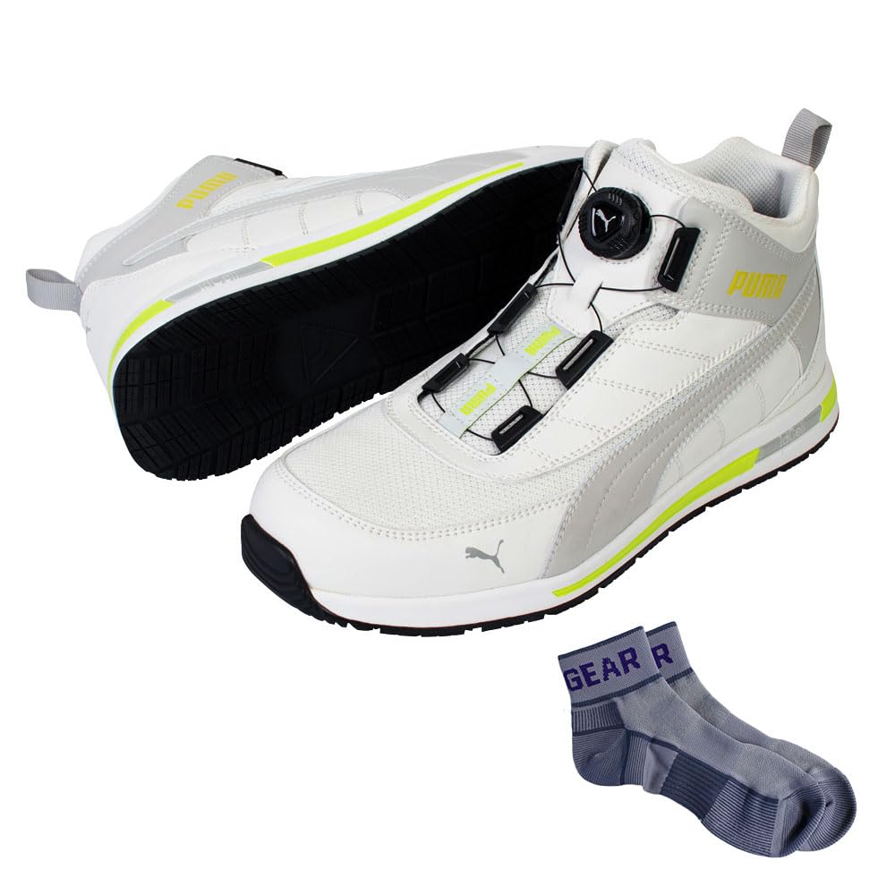 Amazon | [プーマ] 安全靴 スイッチバック ホワイト ディスク ミッド