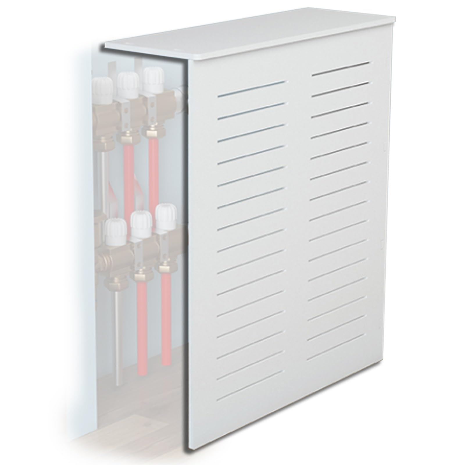 Cache-radiateur en PVC avec lattes ventilées pour salon moderne