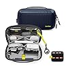 tomtoc Electronic Organizer Accessory Tech Pouch for MacBook Charger, Cables, Power Bank, Hard Drive, Cords, Water-resistant Storage Bag with Removable Card Slots for USB Adapter, Memory Card, Blue