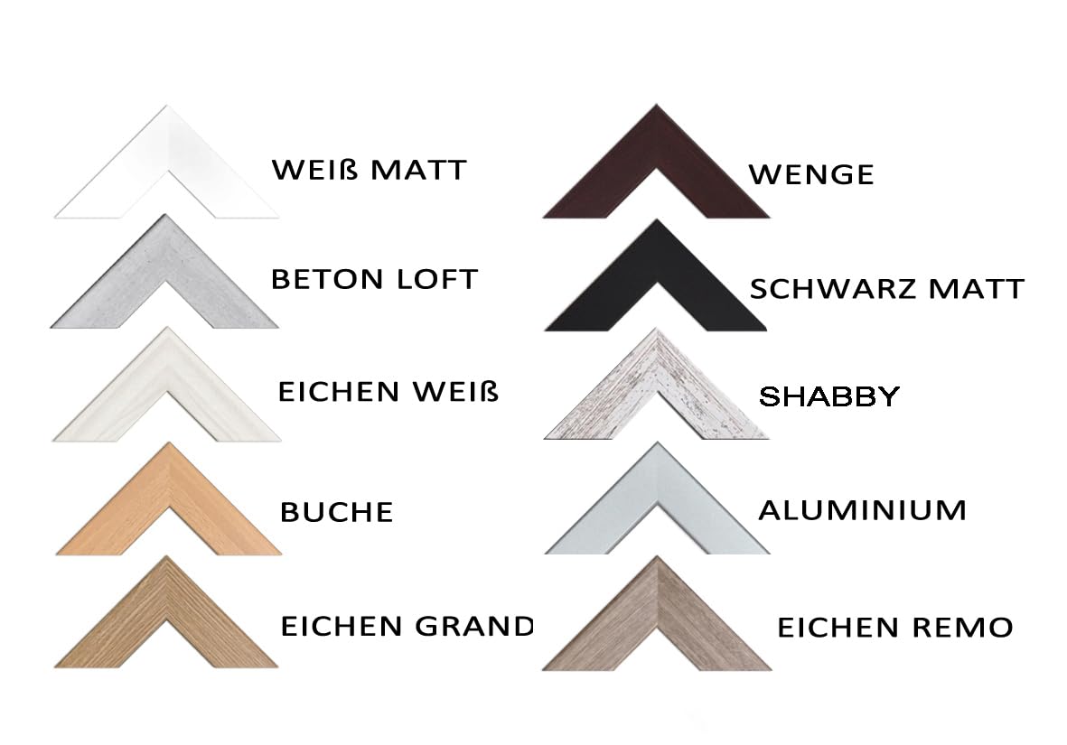 Spiegel MIT Rahmen 32 GRÖßEN 50/50cm, 12 Farben Rahmen, Handgefertigte, breiter Fester Rahmen, Stabiler Rückwand, Rahmenleiste: 60x20mm, Rahmen Farbe: Schwarz Matt