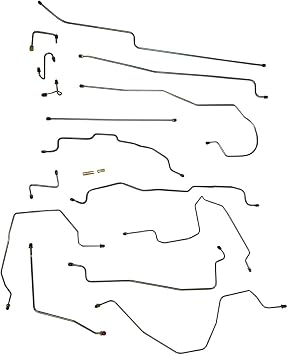 Inline Tube Compatible with 1990-94 Chevrolet GMC Truck 1/2-Ton 4WD Std & Ext.Cab Long & Short Bed Rear Drum Brake Line Kit 17pc, Stainless