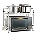 ZMW Acero Inoxidable Estantes de Cocina,Extensible Floor Stand Soporte para Microondas,Rejilla de Almacenamiento para Almacenamiento de Doble Horno/Plata / 50x34x50cm