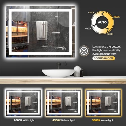 Image of Hivone 40 inchX30 inch LED Bathroom Mirror with Lights, UL Listed