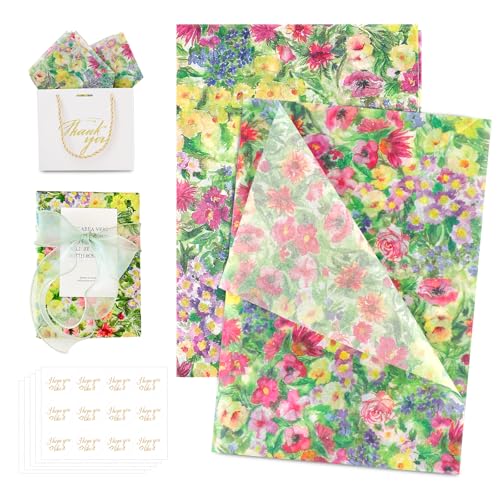 Papier cadeau botanique et fleuri pour emballages de mariage et décorations de baby shower chic
