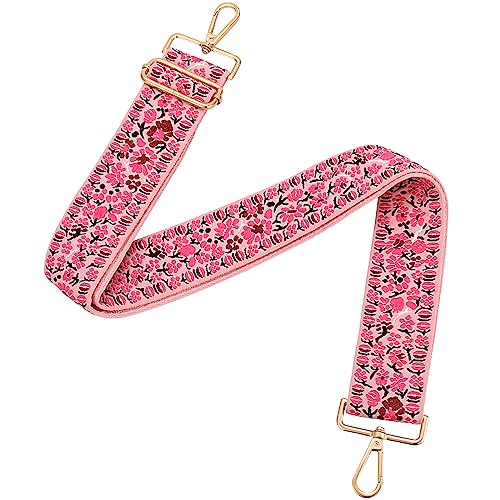 Flower Purse Strap Replacement Embroidery Crossbody Shoulder Strap for Handbag Canvas Purse Extender Accessories
