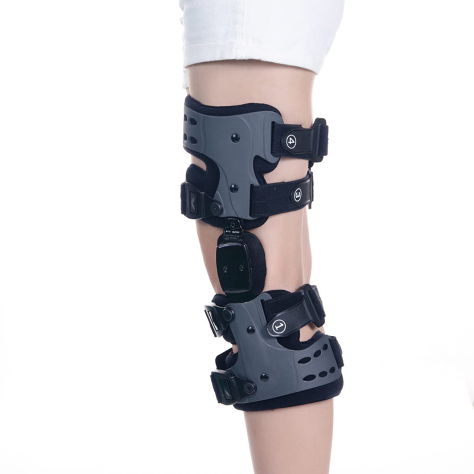Klappbare ROM-Kniestütze, Verstellbarer Beinstabilisierungs-Kniestützenschutz, Arthritis-Knorpel-Reparatur, Gelenkschmerzen, leichte Kniestütze für die Genesung nach Einer Operation (Links)