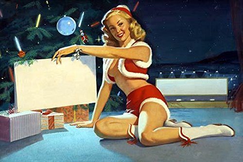 Amazon.com: Pin-up art for a magazine with a woman in a sexy Santa