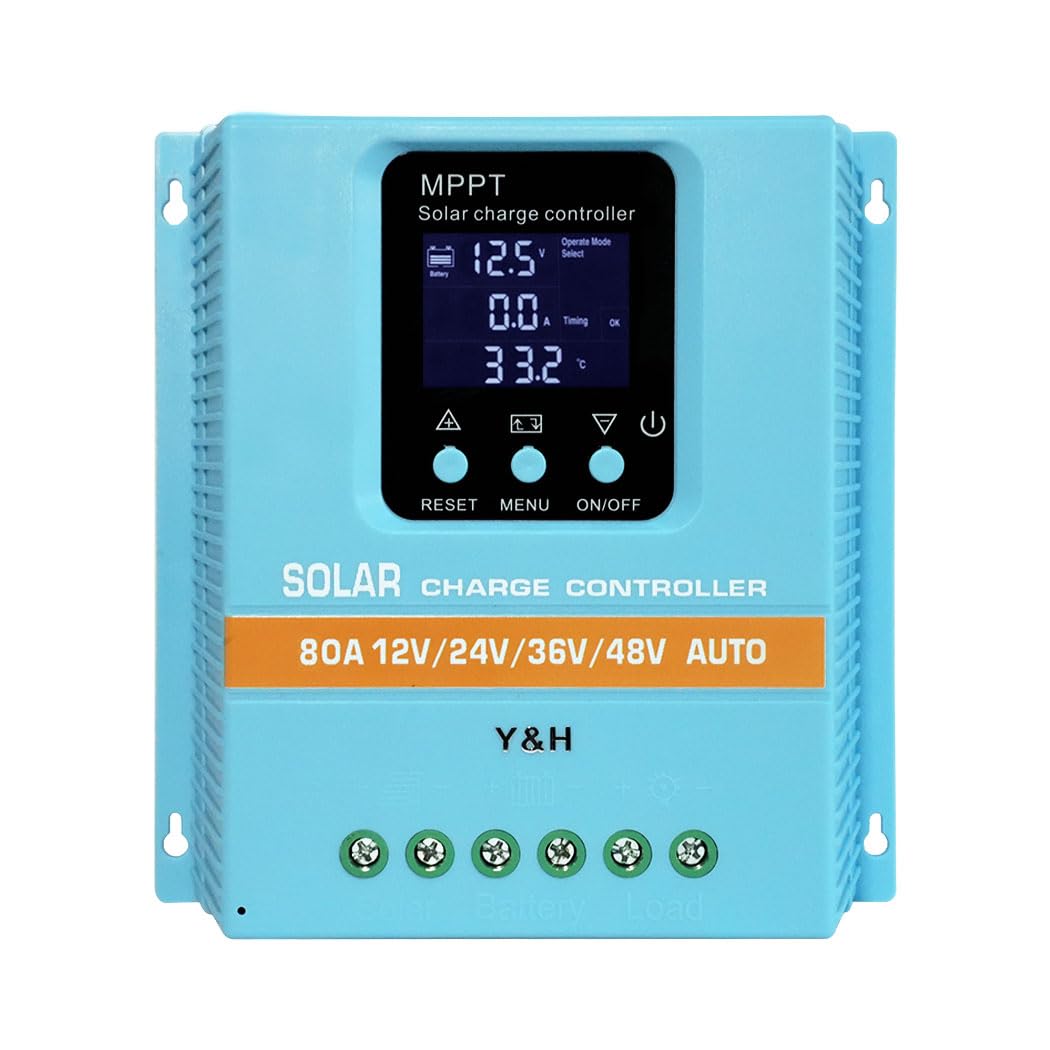 MPPT 60A Solar Charge Controller 12V 24V 36V 48V LCD Display Battery Intelligent Regulator Max 100V Input Dual USB for Lead-Acid/Lithium