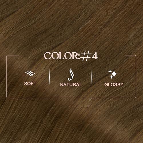 Image of Easyouth Nano Extensions Human Hair, 18 Inch 50G 50S, Medium Brown, Seamless Invisible Nano Ring Hair Extension, Lightweight, Suitable for Fine or Thin Hair