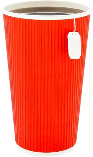 Miniatura 7 de Vasos de café de papel aislado de pared corrugada, 16 oz. (453 g), 16 onza, Rojo