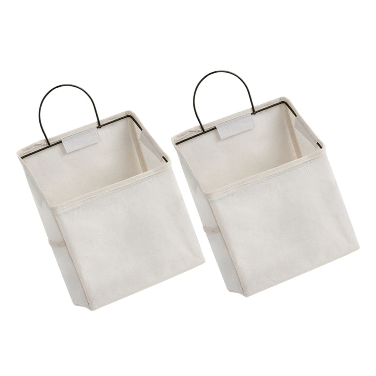 Abaodam 2 Pezzi Borsa da Appendere al Muro Bianco Organizzatore Multiuso Tasche Laterali e Tasca Principale Ampia per Casa Bagno e Cucina