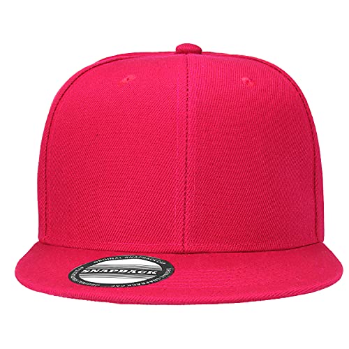Image of Classic Snapback Hat Cap Hip Hop Style Flat Bill Blank Solid Color Adjustable Size