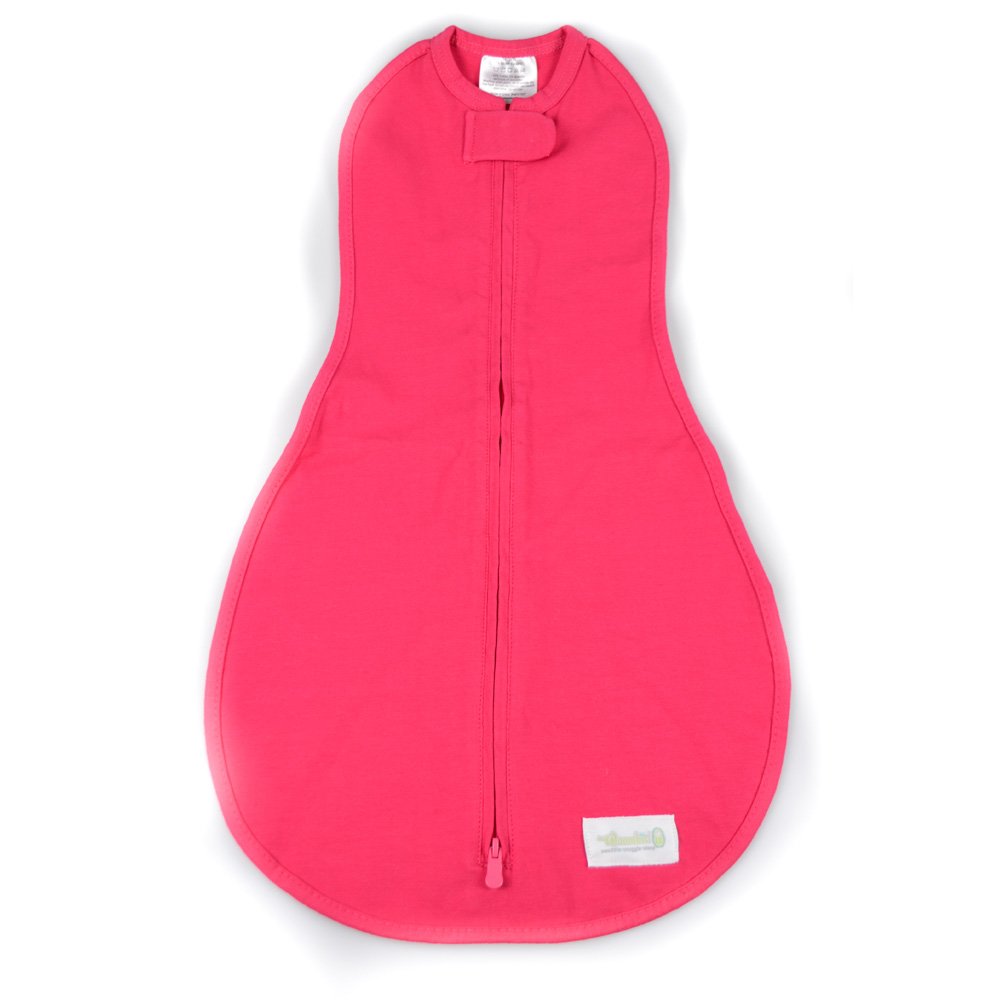 Woombie Original Stretch Cotton Baby Swaddle for Safe Sleeping - 3-6 Months in Strawberry