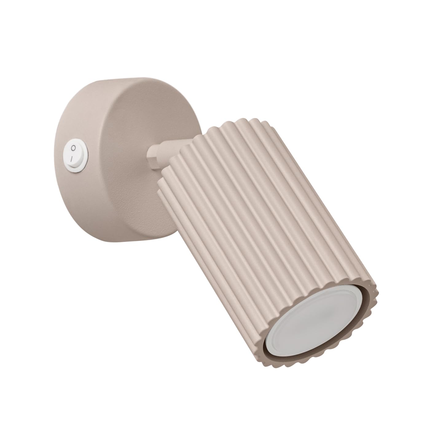 SOLLUX lighting Wall Lights LED - Indoor Wall Lamp in Aluminium - Bedroom Living Room Hall - Decorative - 1-Light - with Switch - 8 x 16 x 16 cm - Karbon - Taupe