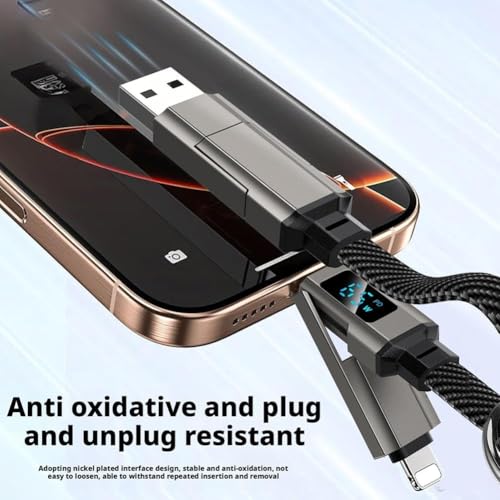 Image of Wefly 4-in-1 Keychain Cable 65W PD3.1 Fast Charge 40Gbps Data Transfer Digital Display 0.2m Portable for IOS /Phone /Laptop /Smartphone